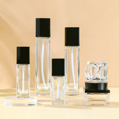 Прозрачная экологически чистая, настраиваемая стеклянная косметическая бутылка для упаковки для ухода за кожей